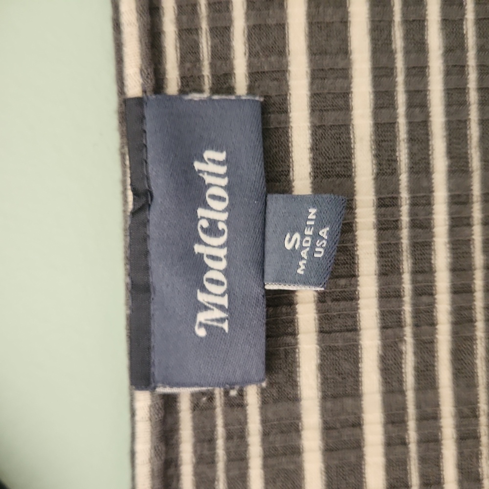 Modcloth Pair with Care Olive Striped Size Small Crop Top - Picture 6 of 9